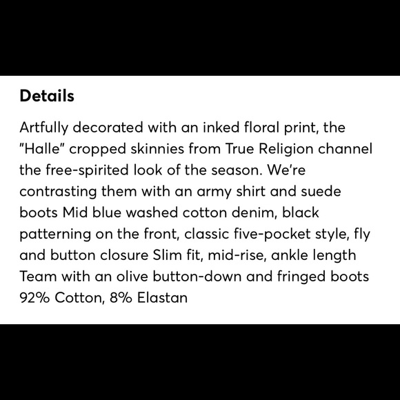 TRUE RELIGION | Floral Design Halle Jeans - Picture 6 of 16